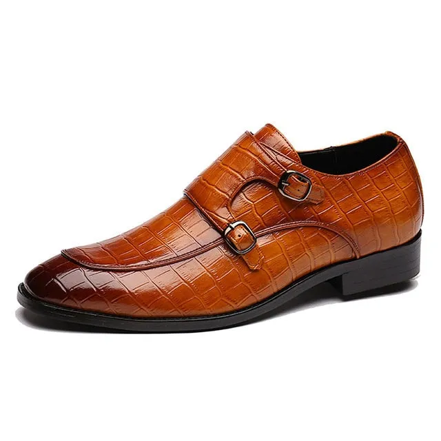 Leather shoes men Gingham