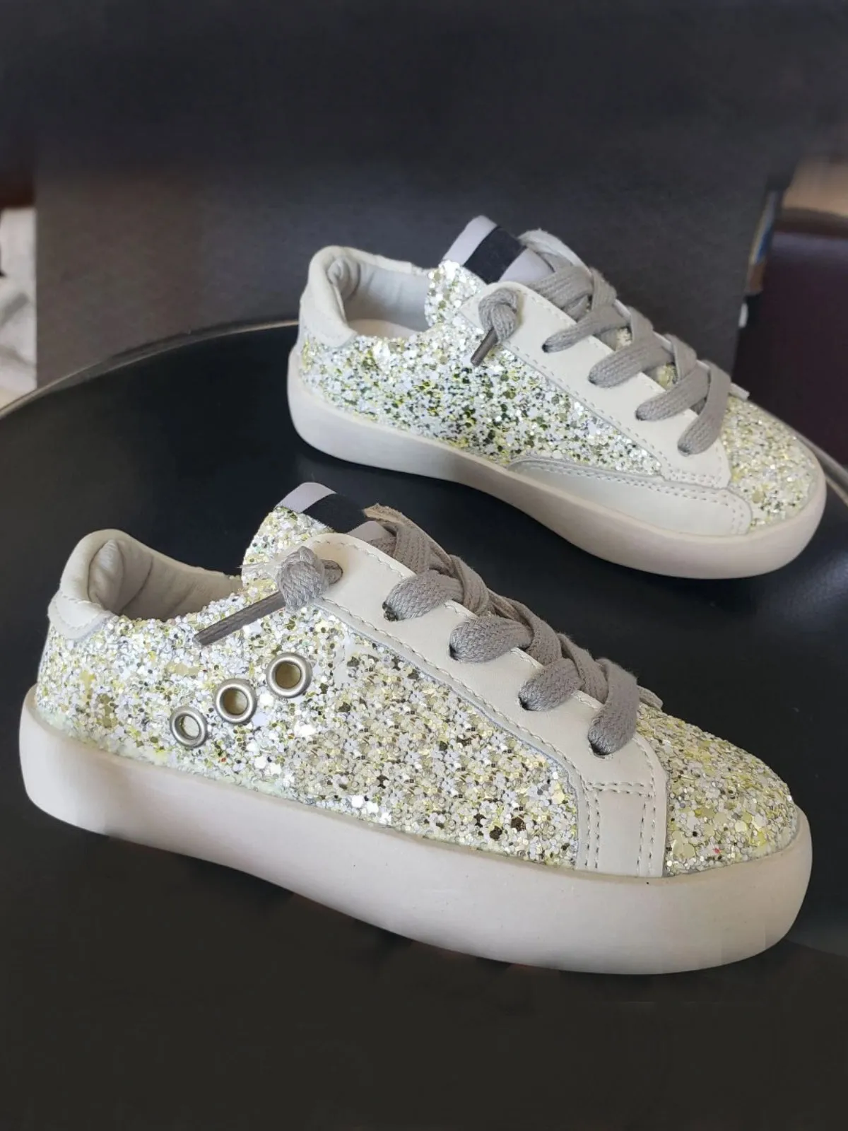 Let's Go Glam Glitter Sneakers By Liv and Mia