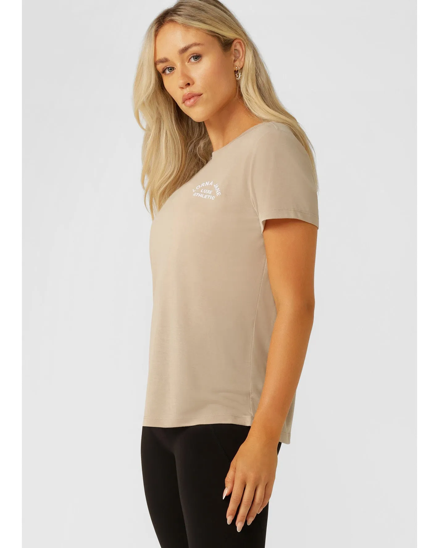 Lorna Jane Lotus T Shirt - Oxford Tan