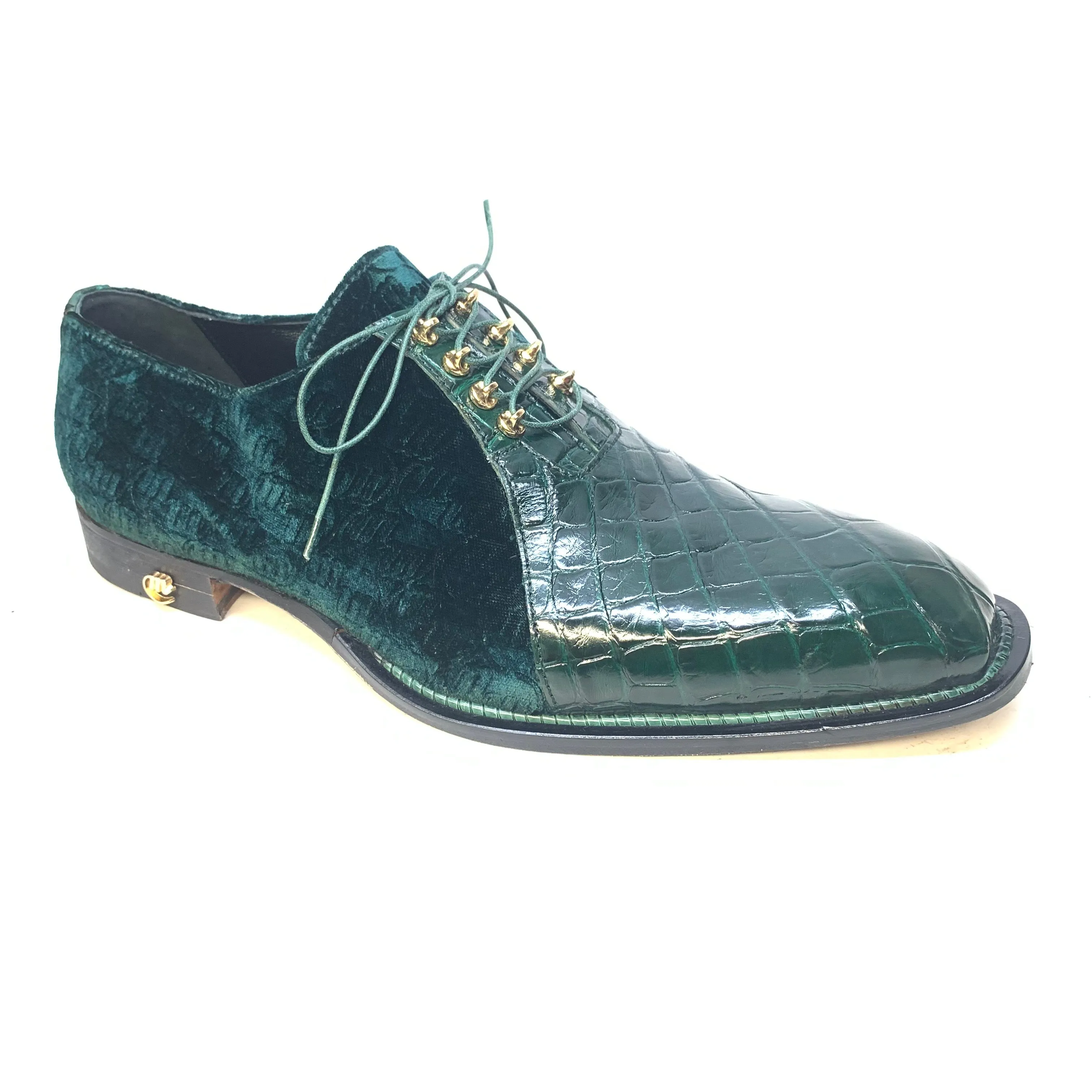 Mauri 4948 Lenox Body Alligator/ Velvet Embossed, Hunter Green