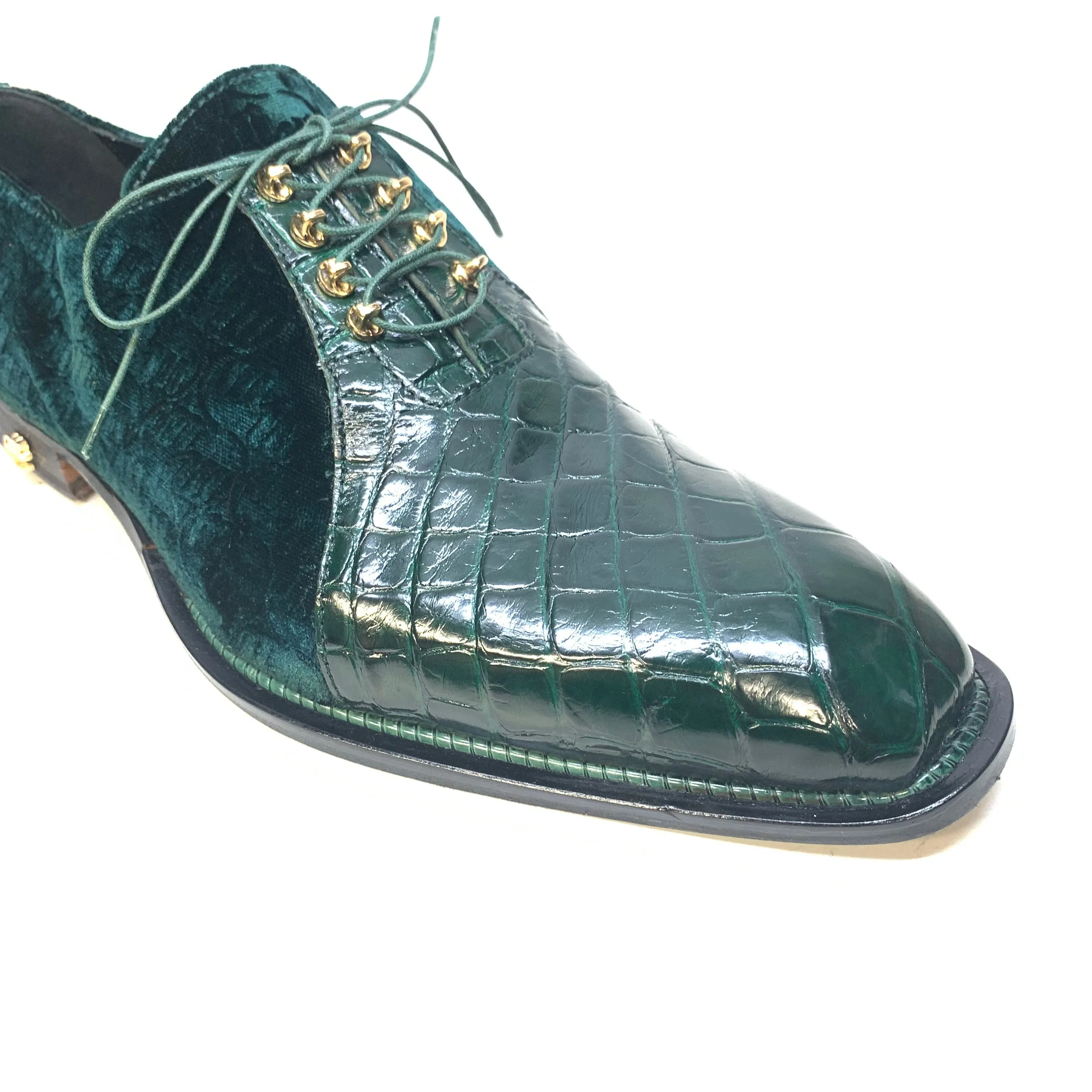 Mauri 4948 Lenox Body Alligator/ Velvet Embossed, Hunter Green