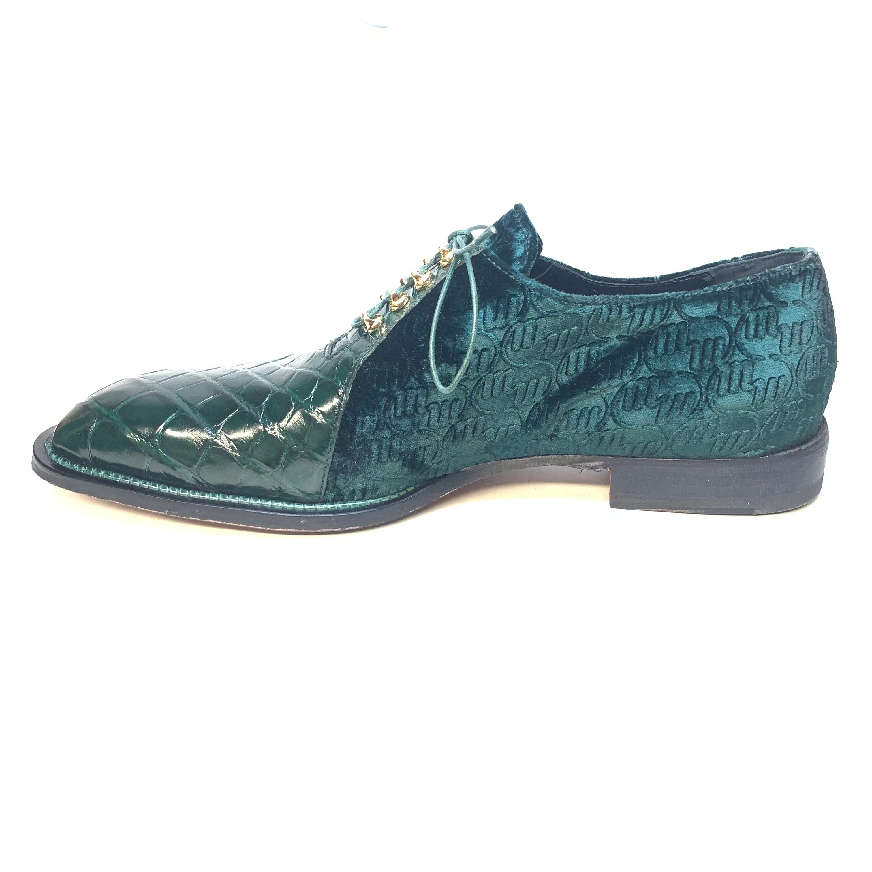 Mauri 4948 Lenox Body Alligator/ Velvet Embossed, Hunter Green