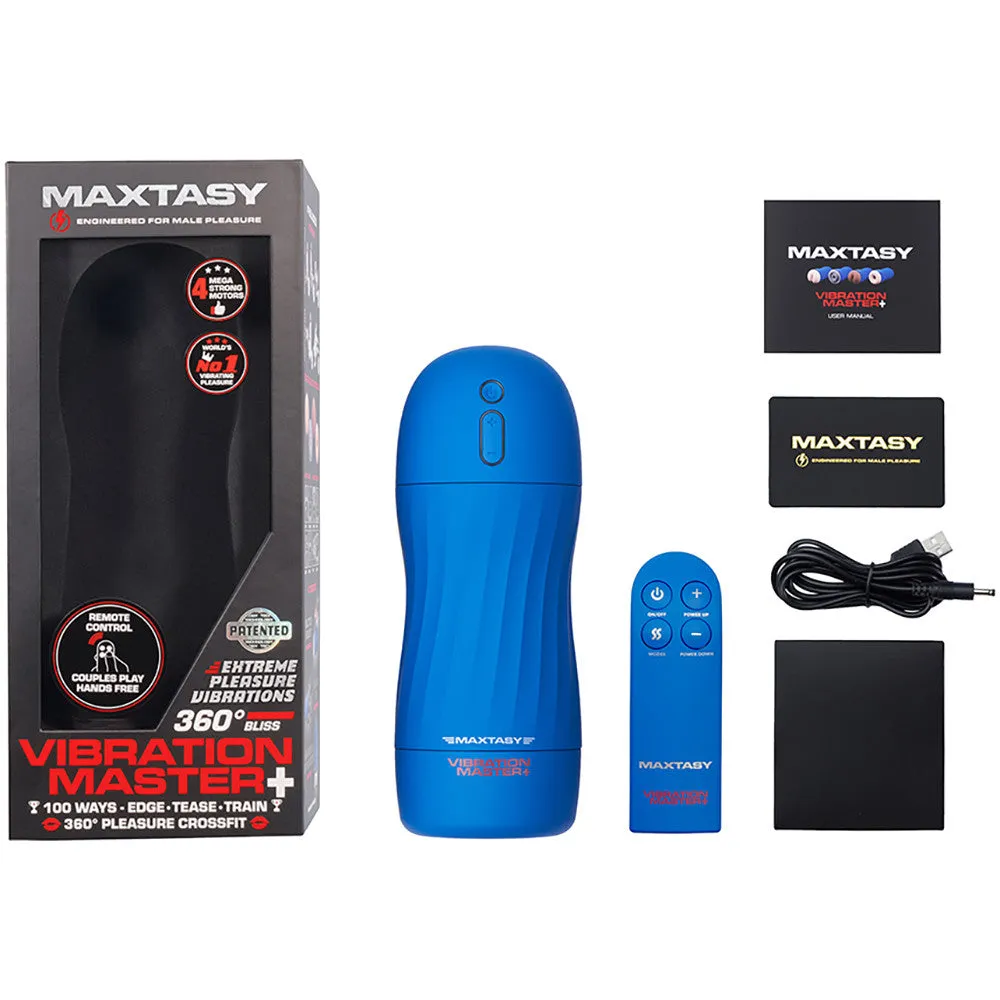 Maxtasy Vibration Master  Rechargeable Vibrating Penis Masturbator With Remote - Vanilla