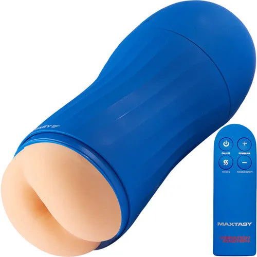 Maxtasy Vibration Master  Rechargeable Vibrating Penis Masturbator With Remote - Vanilla