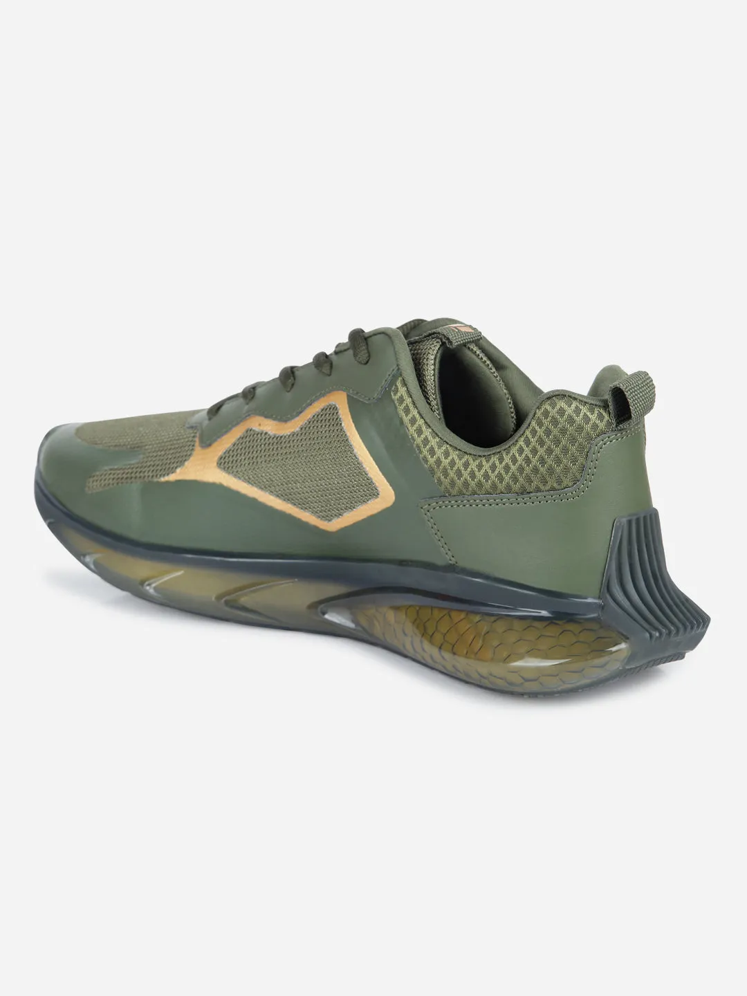 Men's Olive Translucent Sole Sneaker (ID7515)