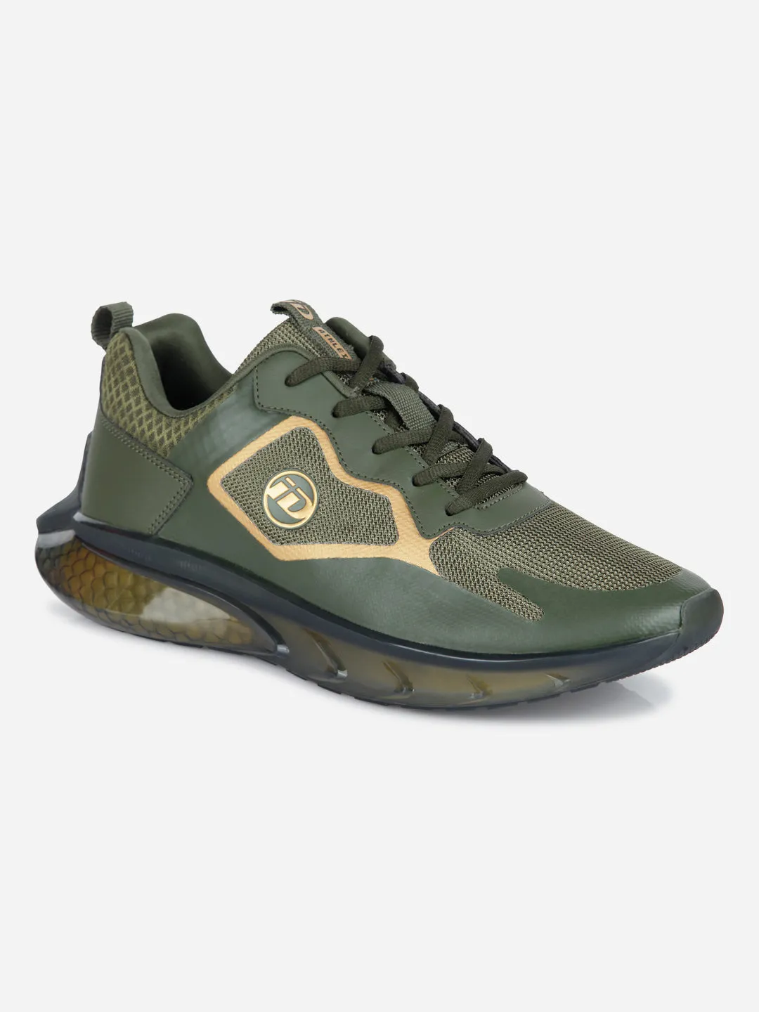 Men's Olive Translucent Sole Sneaker (ID7515)