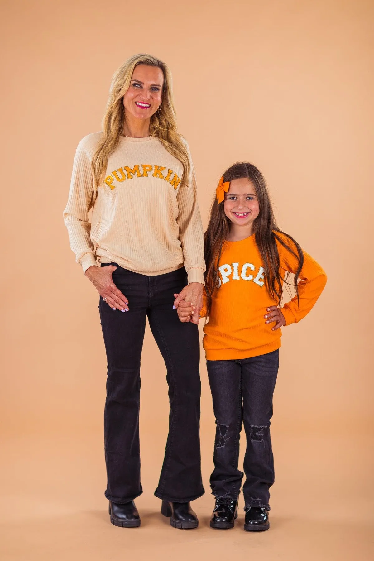 Mom & Me - "Pumpkin & Spice" Chenille Patch Top