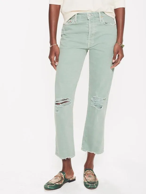 MOTHER - Tomcat Distressed Jeans in Chew Mint