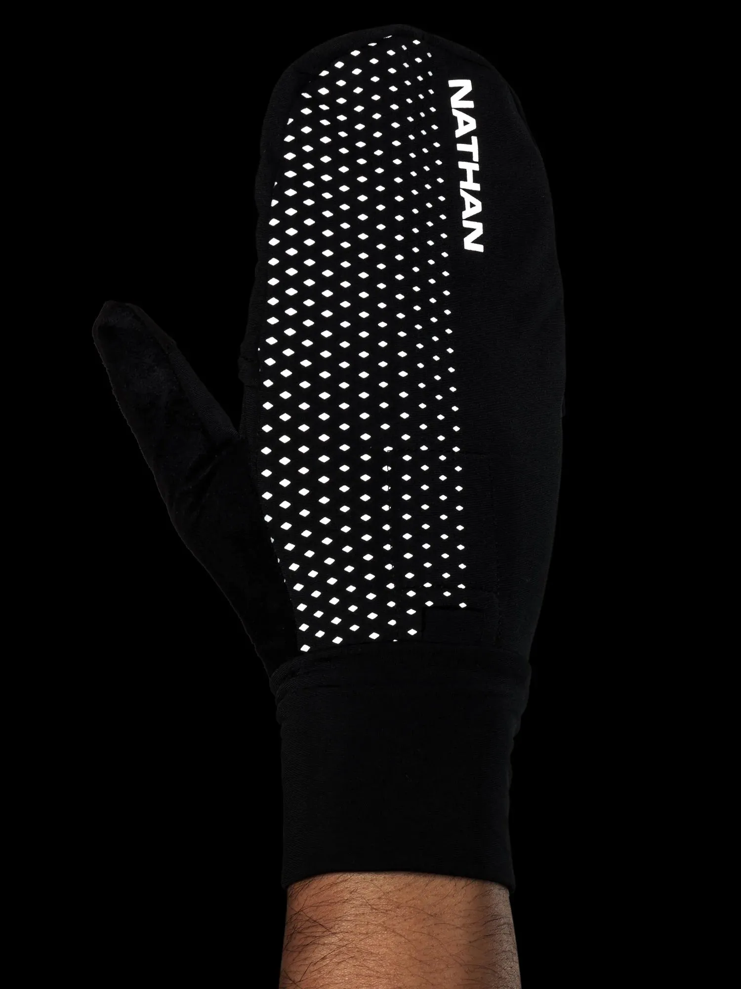 Nathan | Hypernight Reflective Convertible Mitt | Black/Geo Print