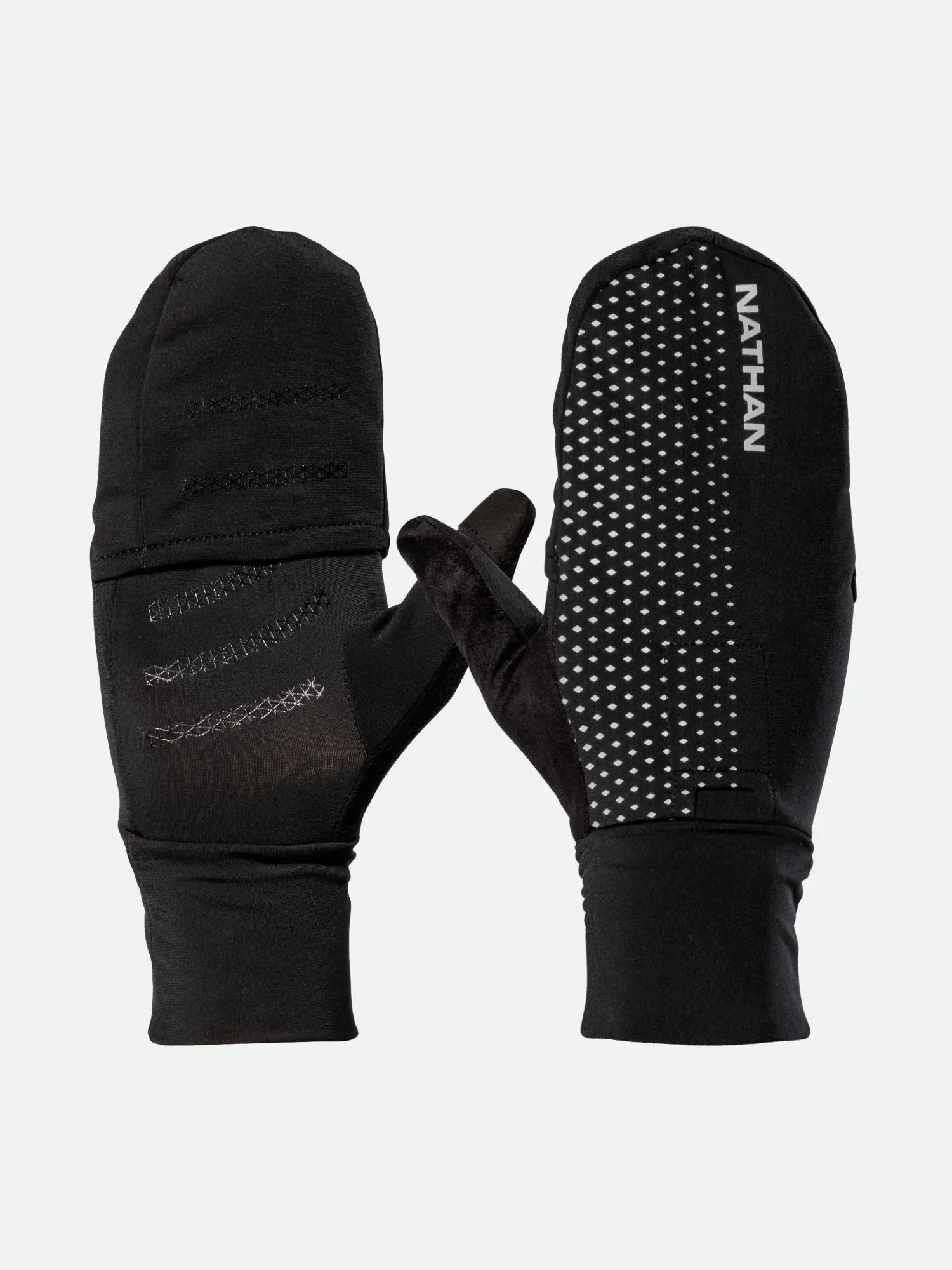 Nathan | Hypernight Reflective Convertible Mitt | Black/Geo Print