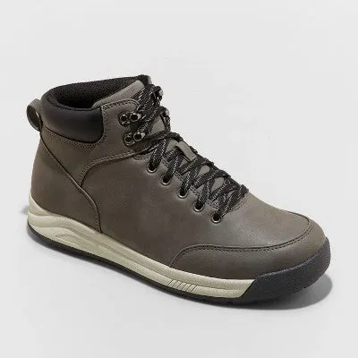 New - Goodfellow & Co Men's Hiker Boots Lace-Up Faux Leather Outdoor Hiking Boots