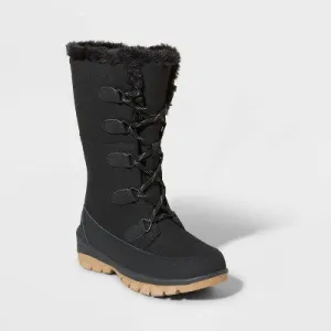 New - Women's Carla Tall Winter Boots - Universal Thread Jet Black 9