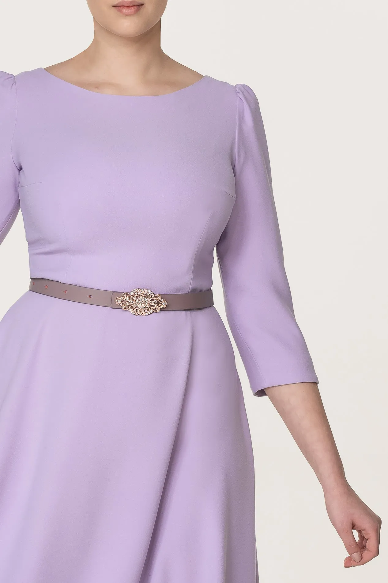 Nicole Orchid Crepe Midi Dress