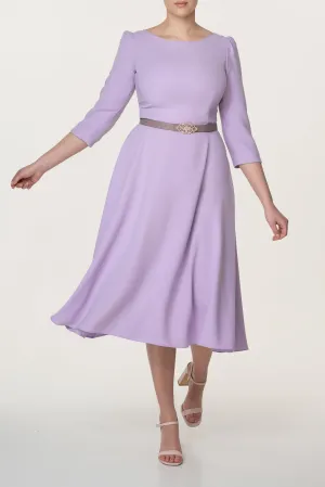 Nicole Orchid Crepe Midi Dress