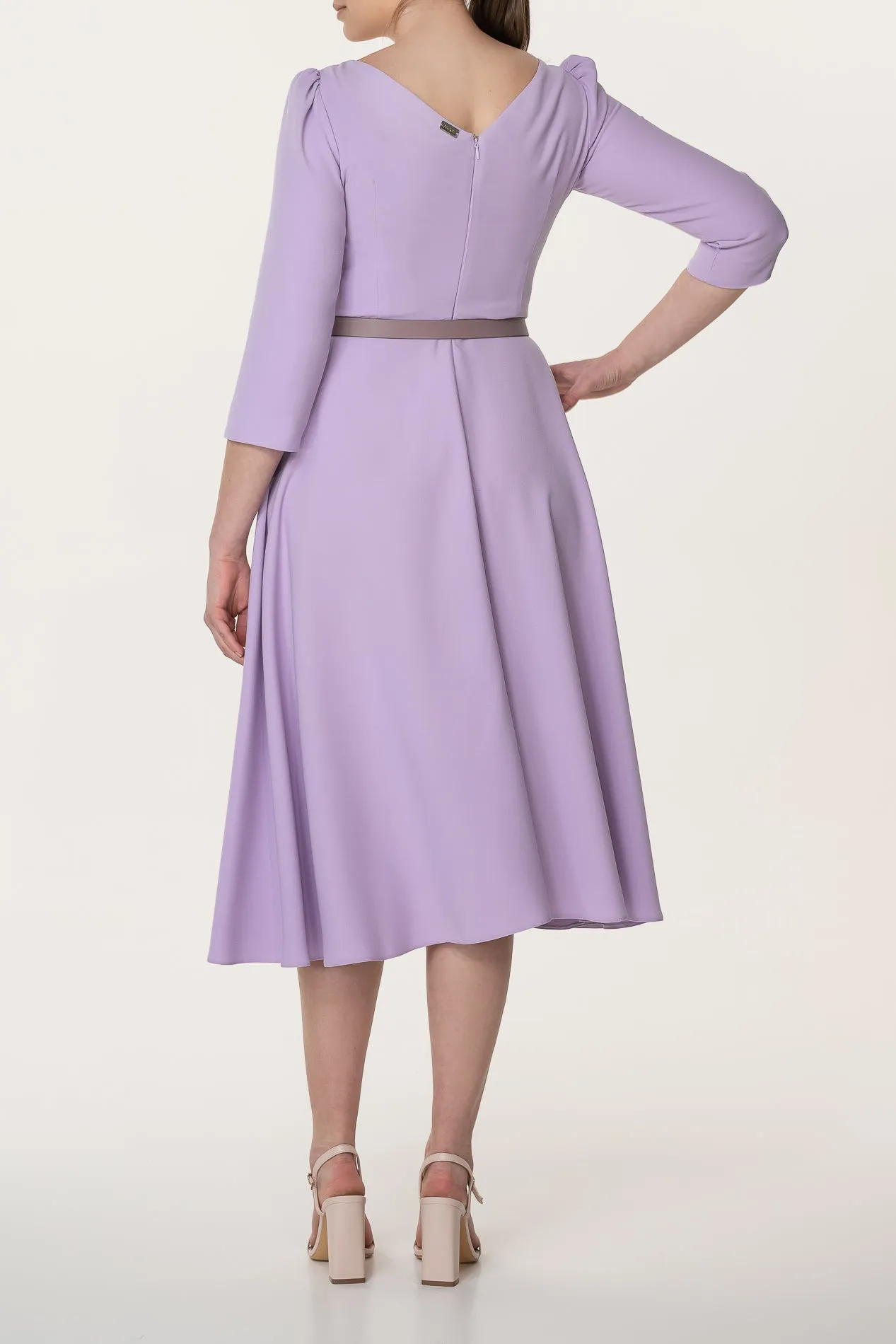 Nicole Orchid Crepe Midi Dress