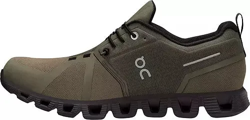 On Running Men's Cloud 5 Waterproof Sneaker - Olive/Black