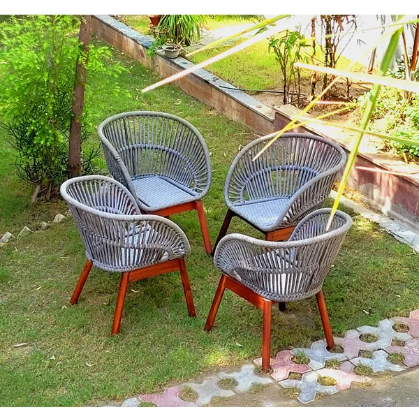 Outdoor Furniture Braided & Rope Coffee Set - Vapore-Mini -  Ready Stock Sale