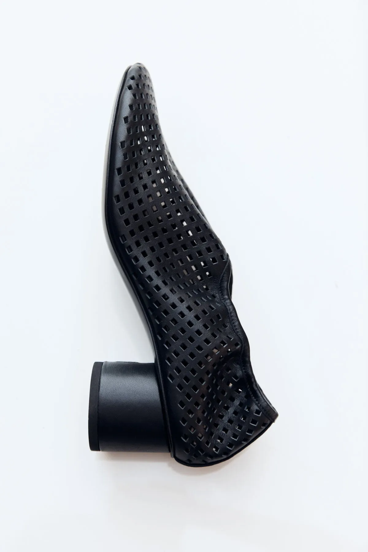 Perforated Ballet Heel - Black