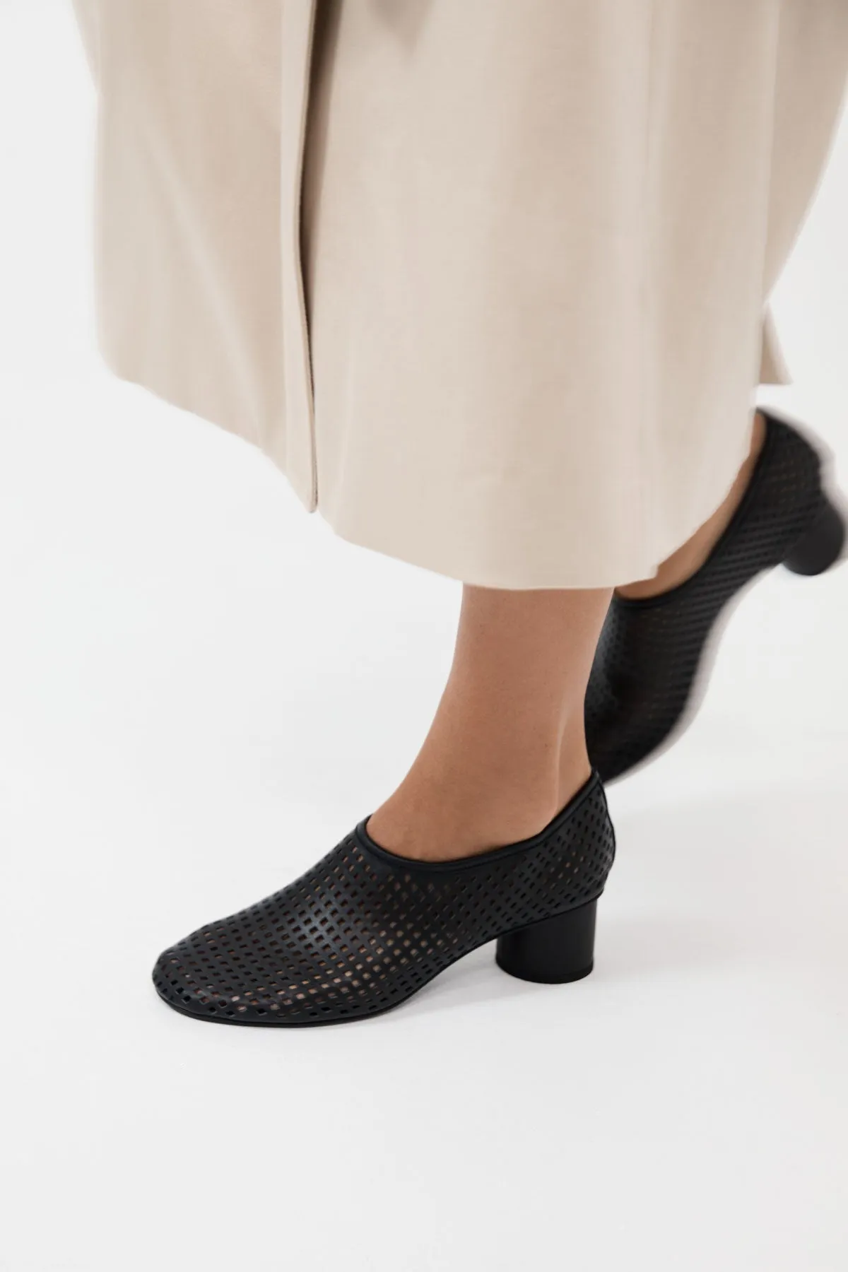 Perforated Ballet Heel - Black