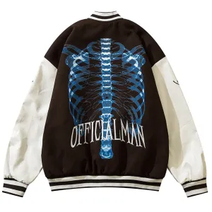 PopFlying High Street Varsity Jacket Skeleton