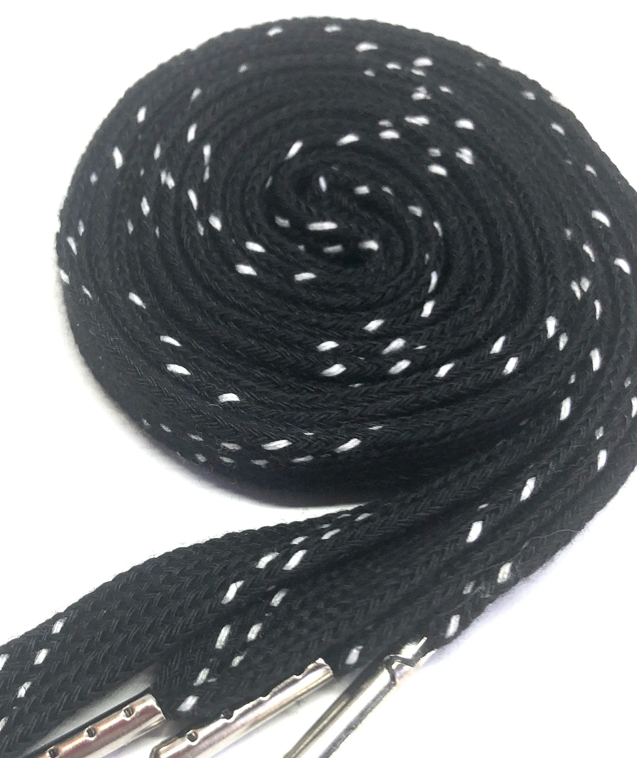 Premium Sport Laces - Black with White Accents