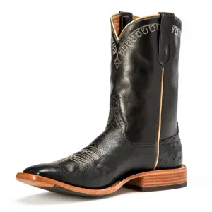 Rios of Mercedes Black Smooth Quill Ostrich Square Toe