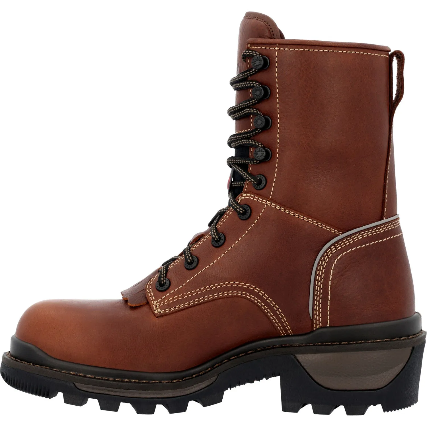 Rocky Mens Brown Leather Rams Horn CT WP Work Boots