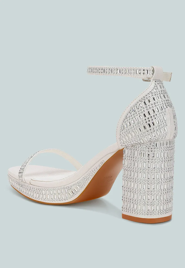 Ronan Rhinestones Embellished Block Sandals