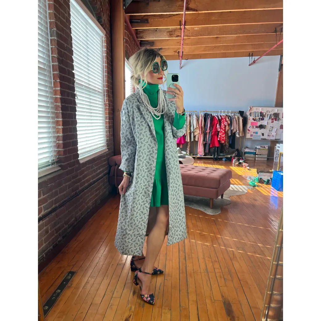 SAMPLE - Side Zip Turtleneck Dress MINI - Green