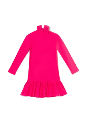 SAMPLE Side Zip Turtleneck Dress MINI - Raspberry