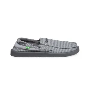 Sanuk Skipjack Hookie Grey Stripe Shoes - Men's