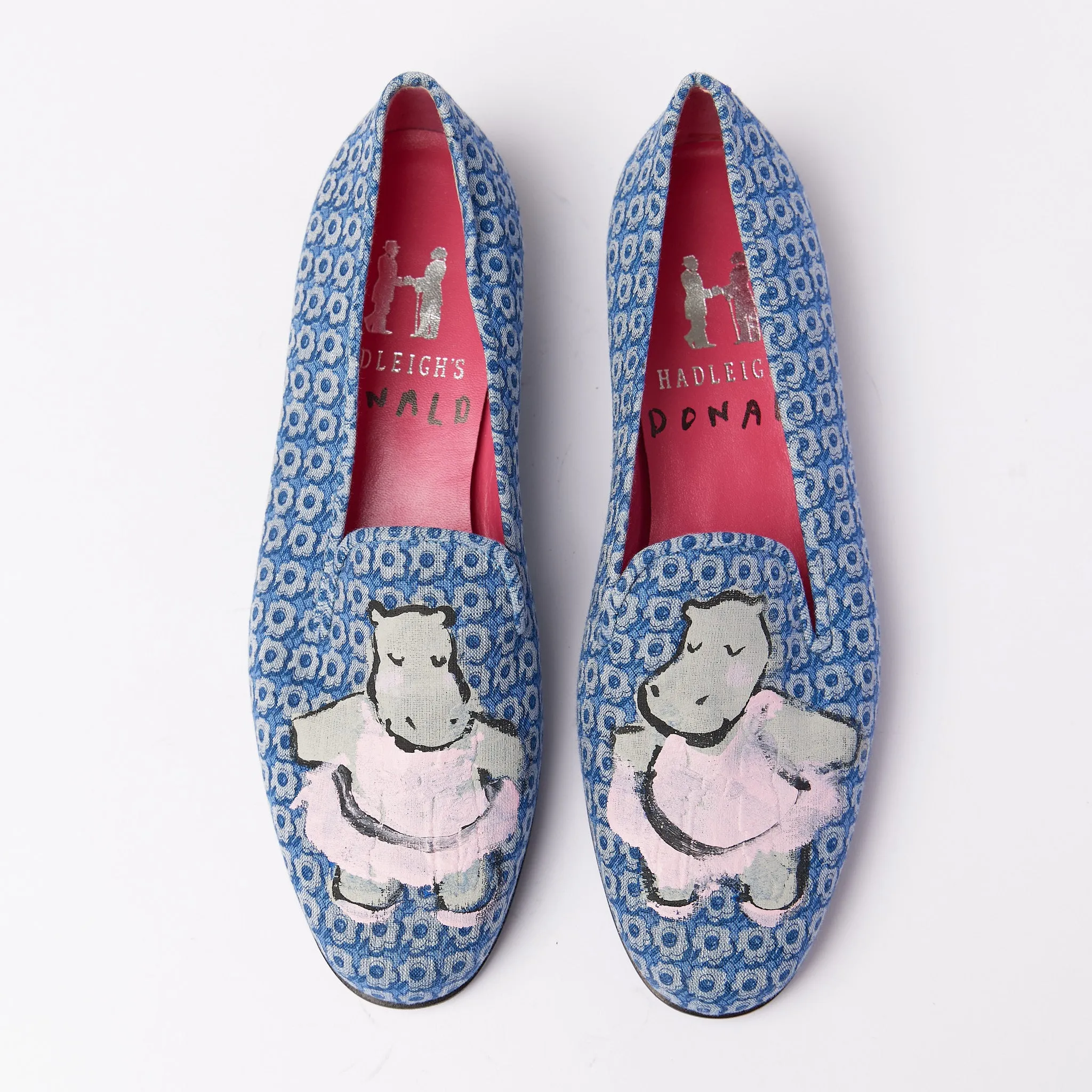 Slipper Painted Floral Hippo / 37.5