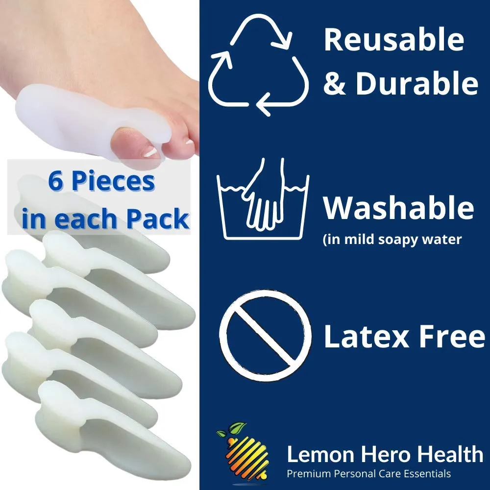 Small Toe Tailors Bunion Relief Pack by Lemon Hero - 2 Gel Bunion Pads with Spacer Separator and Protective Cushion Shield - Best Corrector for Pain Relief and Little Pinky Toe Alignment