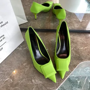 Square Decorated Pointed Stilettos Heels