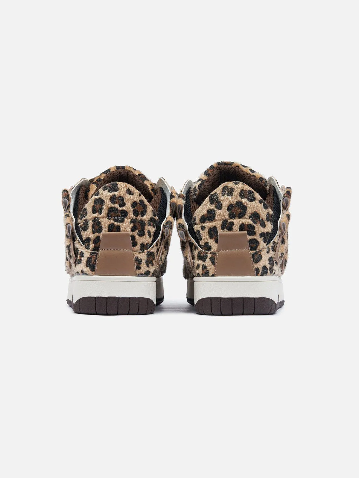 StarryClimb Leopard Print Applique Skate Shoes