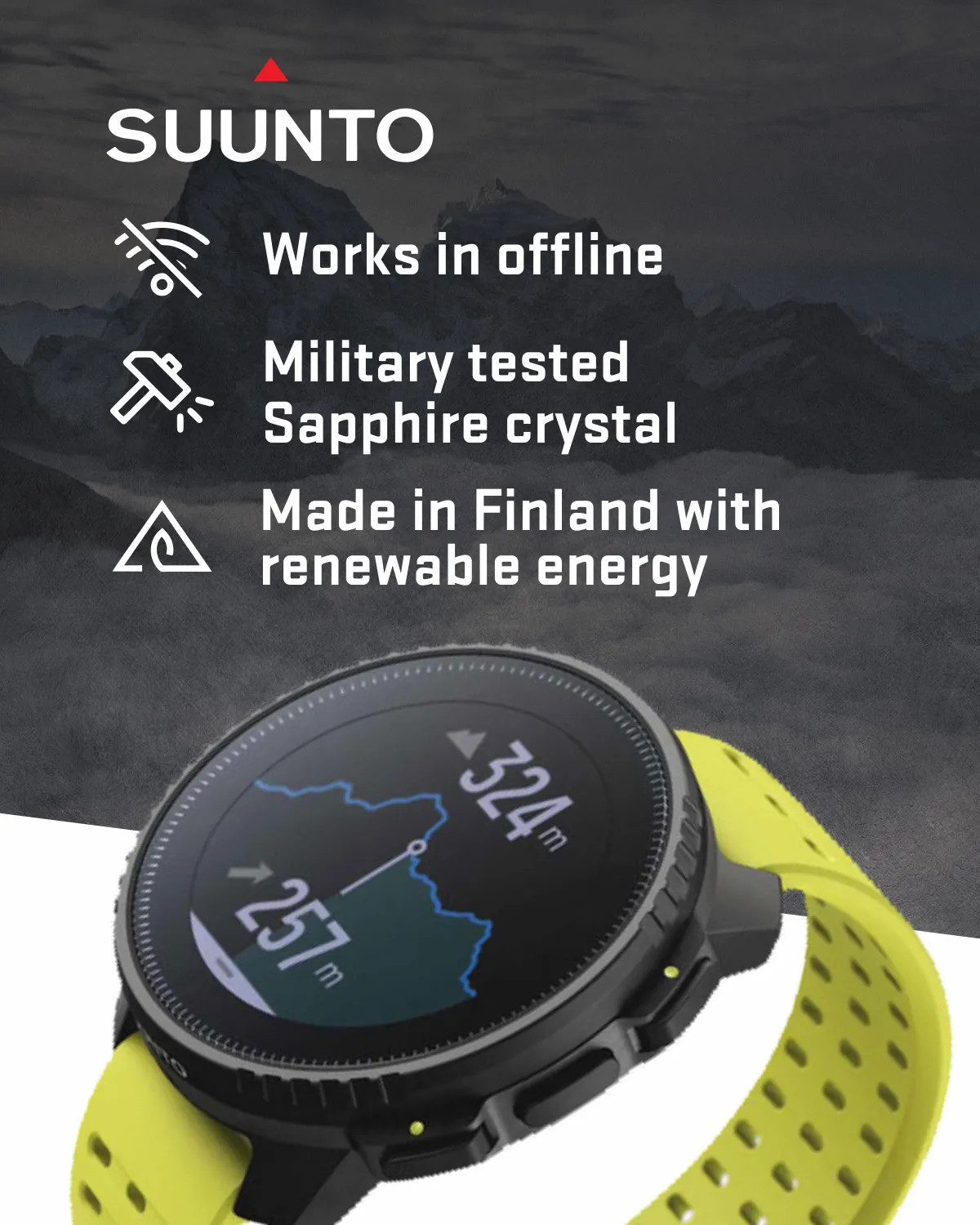 SUUNTO Vertical Adventure GPS Watch, Large Screen, Offline Maps, Solar Charging with Wearable4U Power Bank SQ Bundle