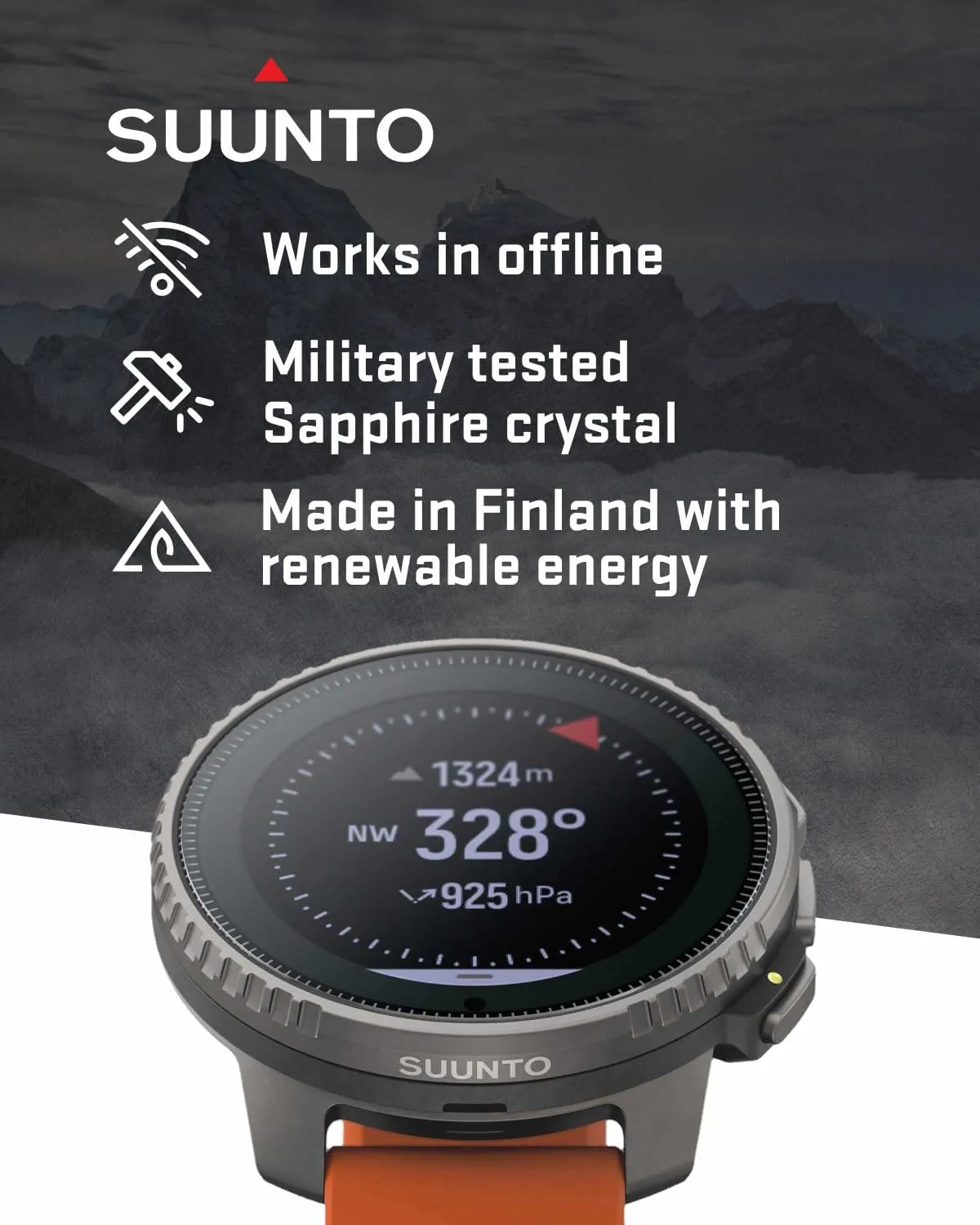 SUUNTO Vertical Adventure GPS Watch, Large Screen, Offline Maps, Solar Charging with Wearable4U Power Bank SQ Bundle