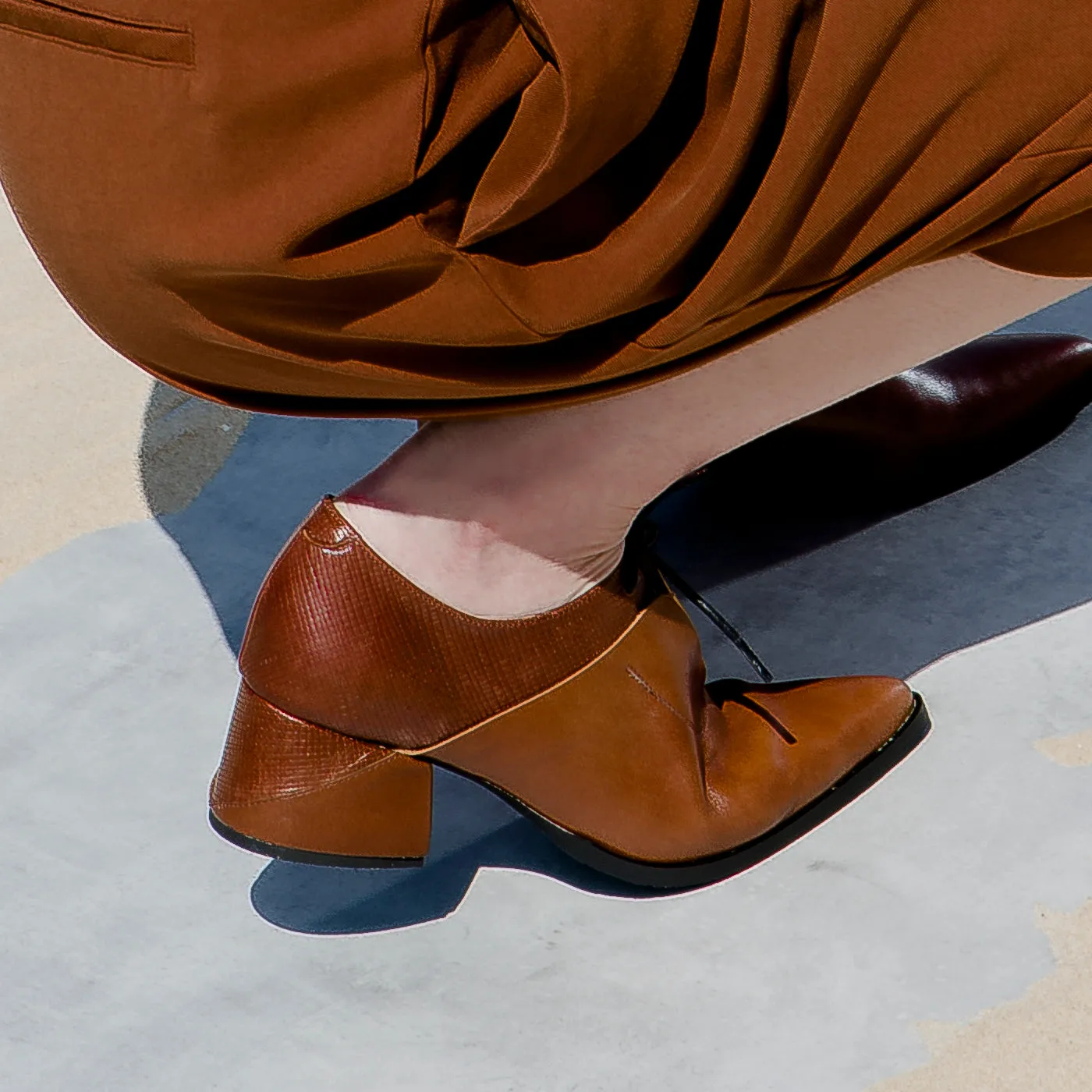 Tamarix -  Textured Oxford Pumps, Brown