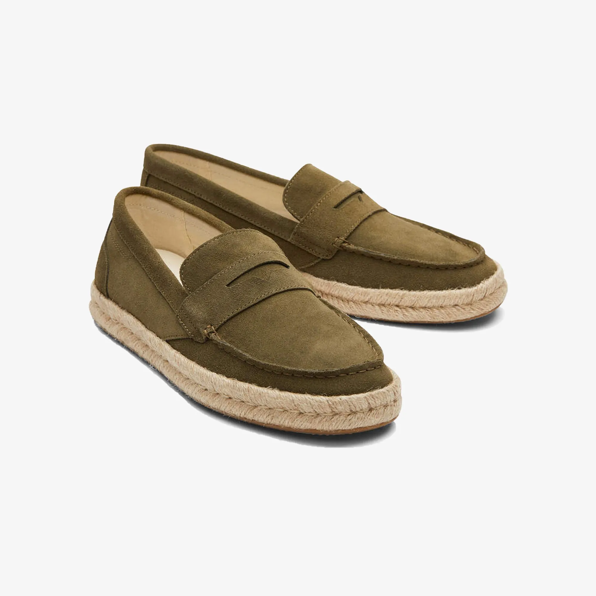 Toms | JUTE WRAP BOAT  { OLIVE