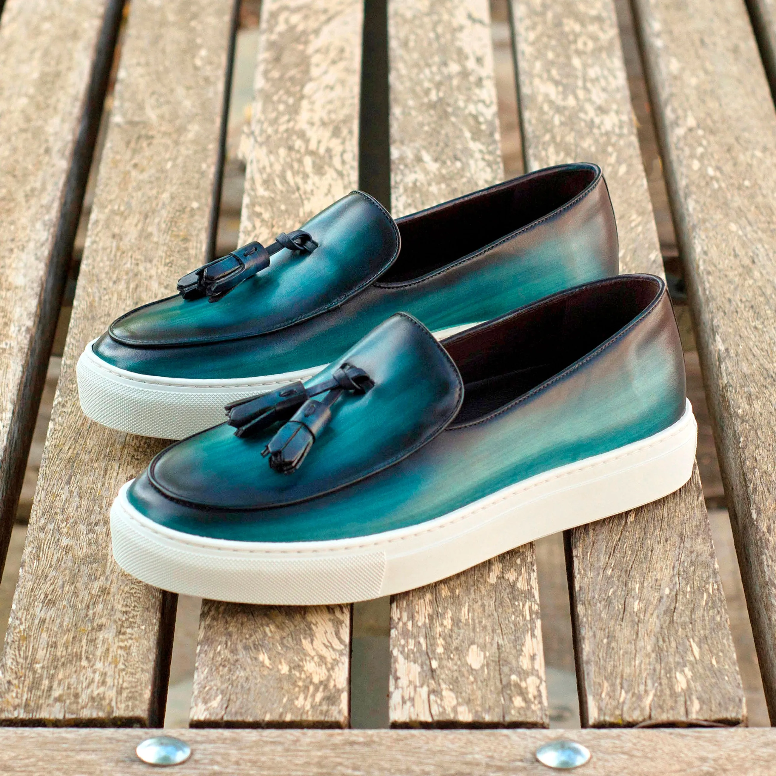 Turquoise Regular Patina Belgian Sneakers