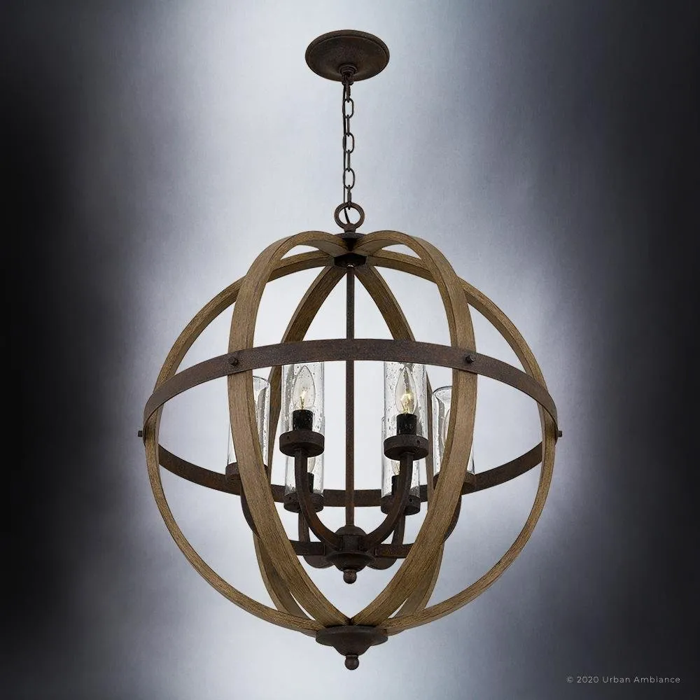 UQL3850 Old World Chandelier 28.5''H x 24.75''W, Antique Black Finish, Blackburn Collection