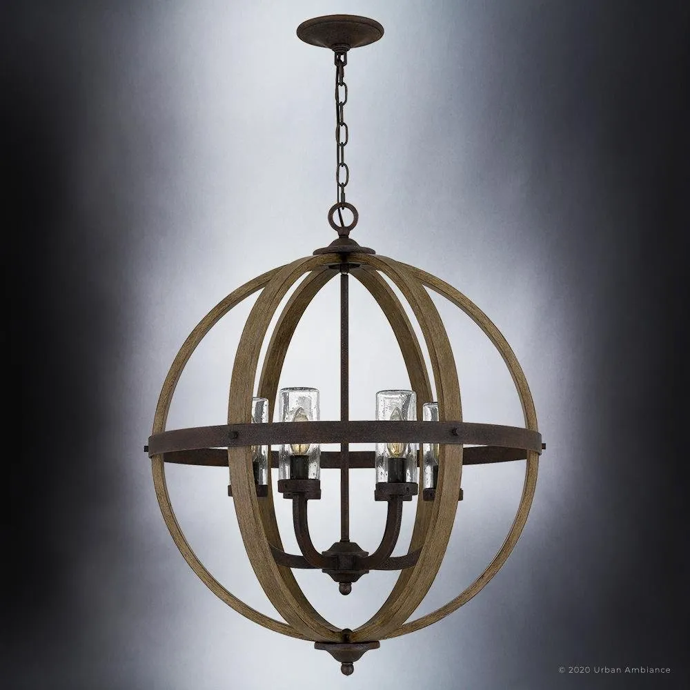 UQL3850 Old World Chandelier 28.5''H x 24.75''W, Antique Black Finish, Blackburn Collection