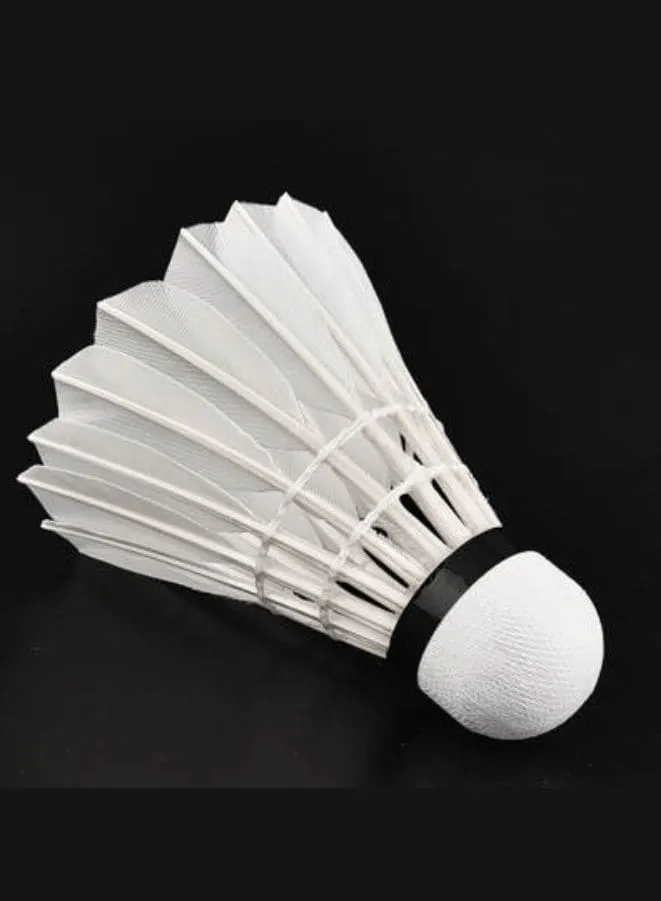 Whizz 3 PCS Natural Feather Badminton Shuttle Fiber Cork Badminton Balls Sports Training Badminton Balls for Indoor Outdoor Sports, White