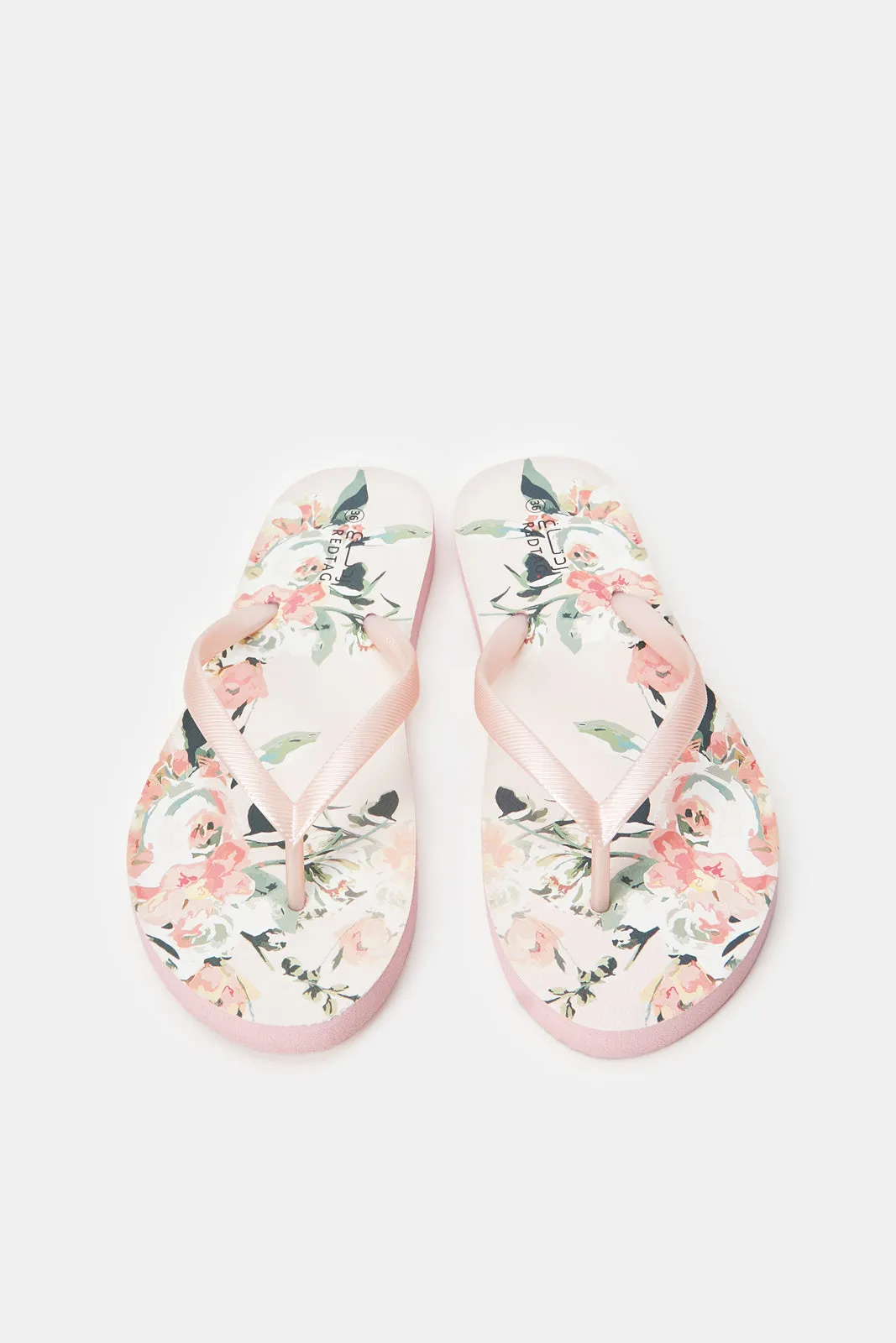 Women Pink Floral Flip Flop