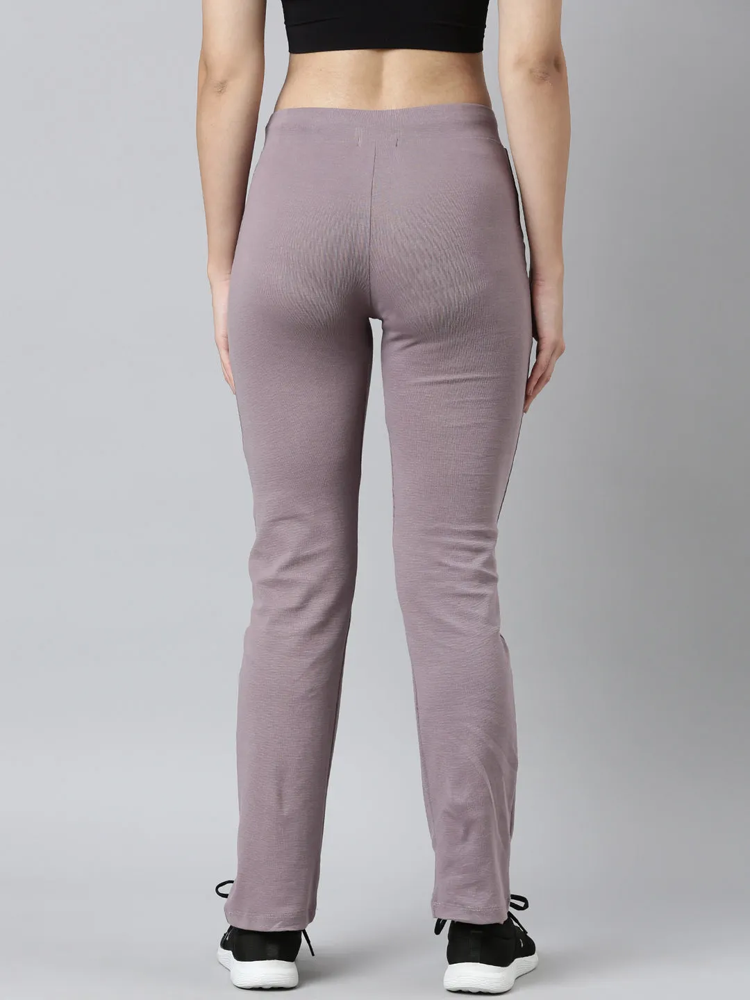 Women Solid Slim Fit Lavender Track Pant