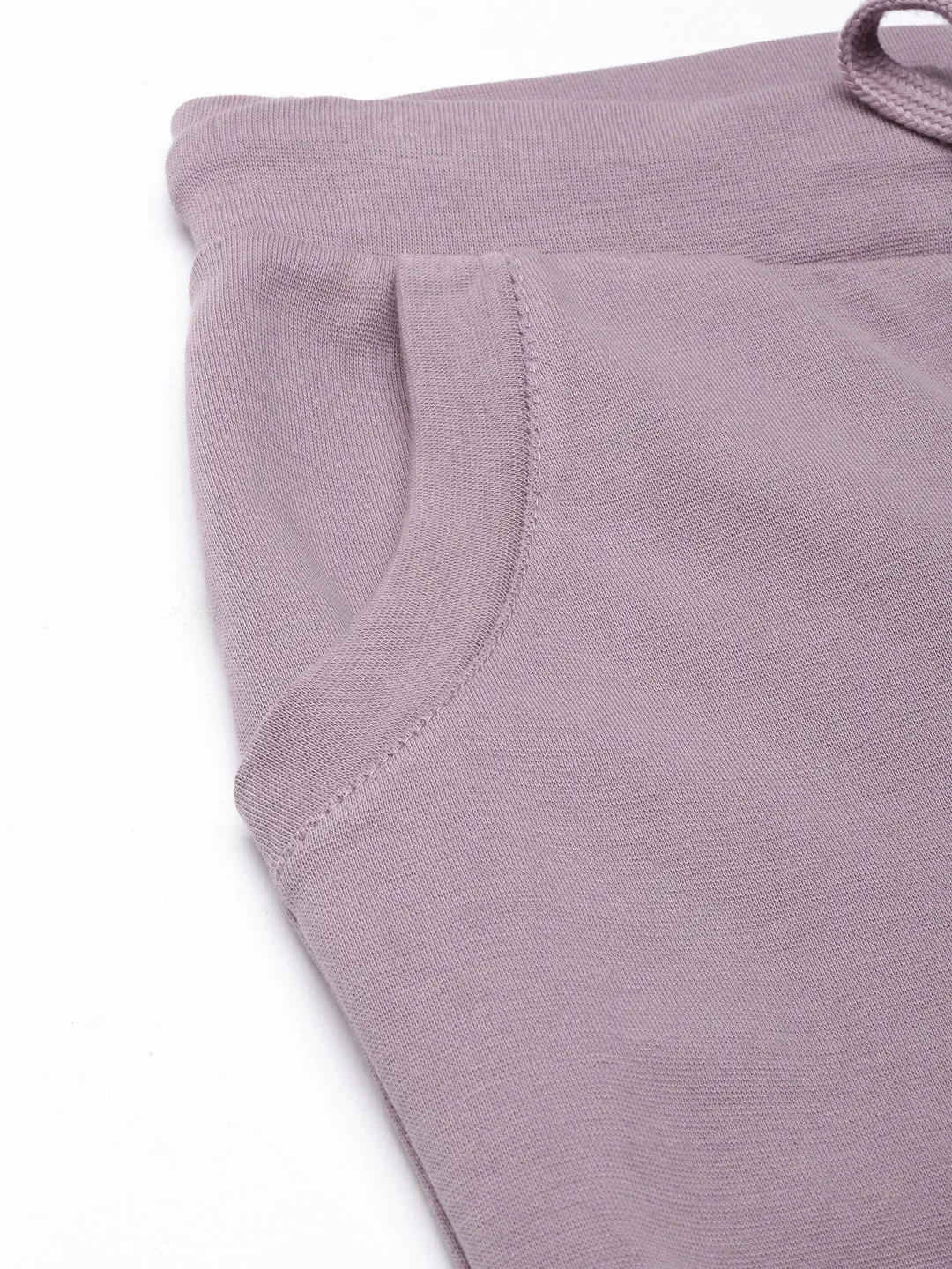 Women Solid Slim Fit Lavender Track Pant