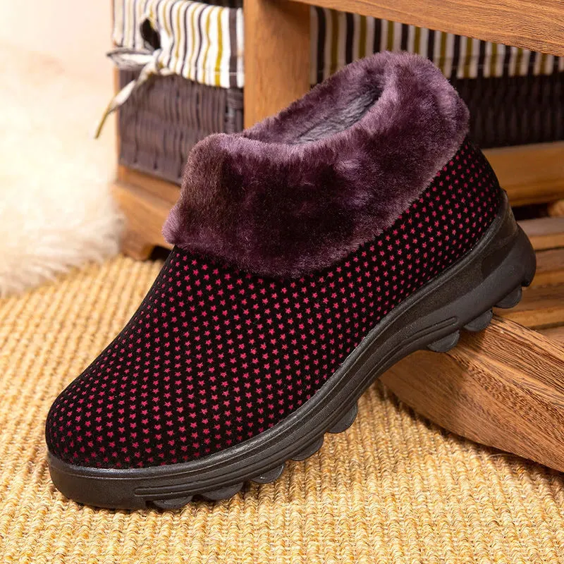 Women's Cotton Shoes Winter Fleece-lined Non-slip Thickening Thermal