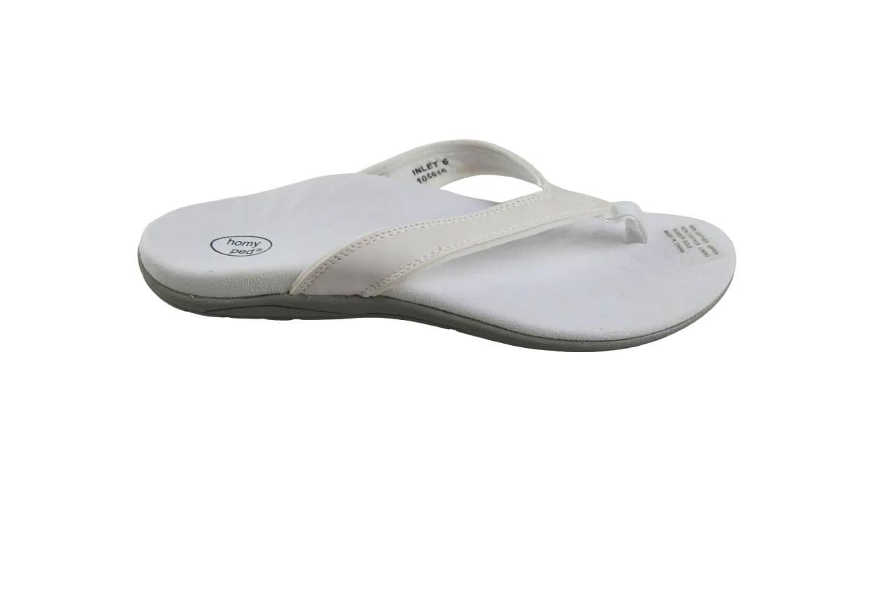 Womens Homyped Inlet White Thongs Slip On Shoes Flats